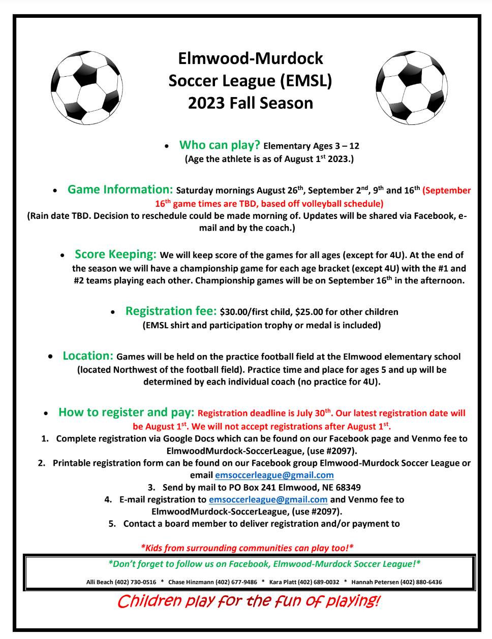 EM Soccer Fall 2023