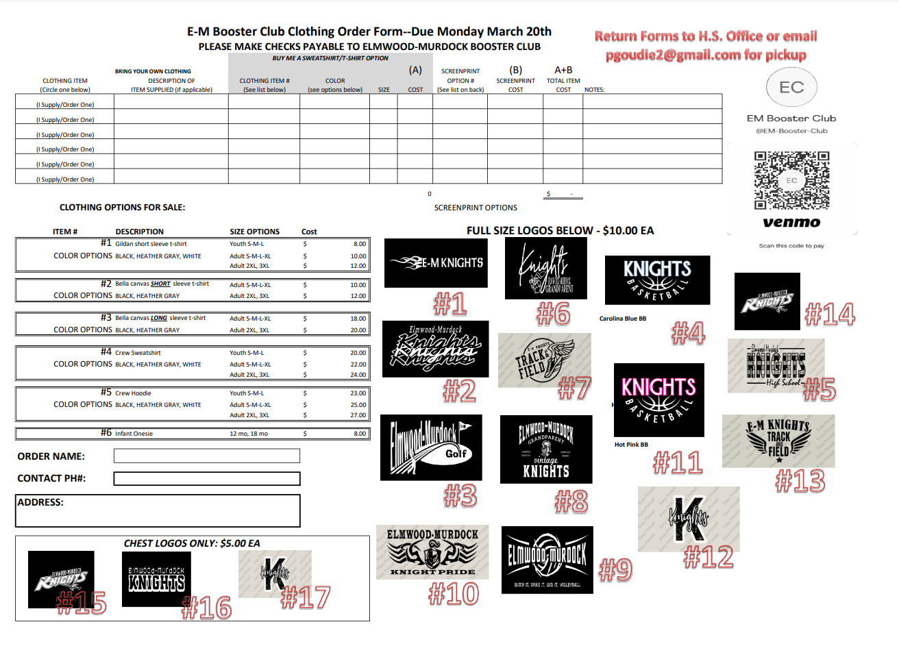 knights clothing order 2023