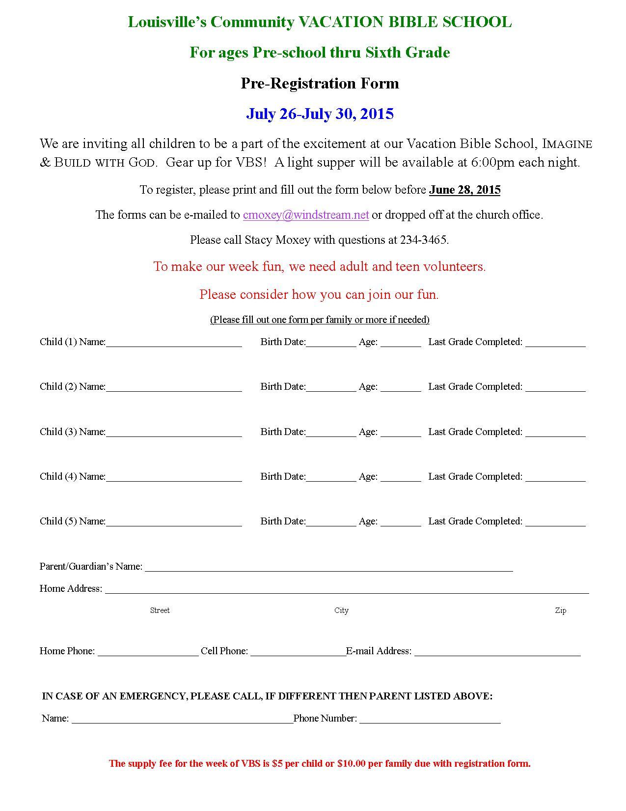 vbs sign up