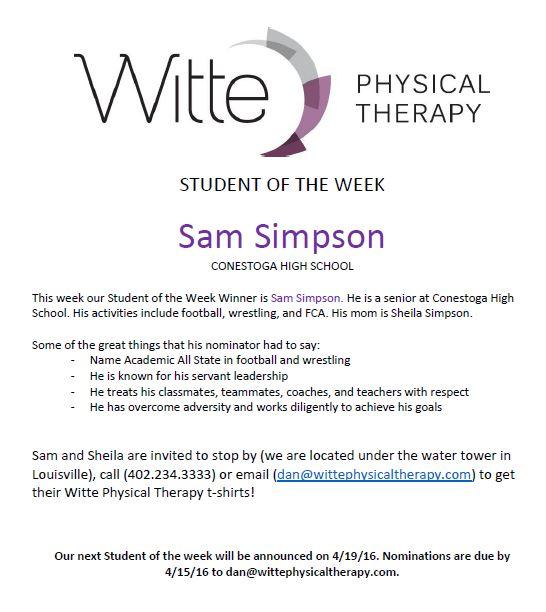 Student of the week