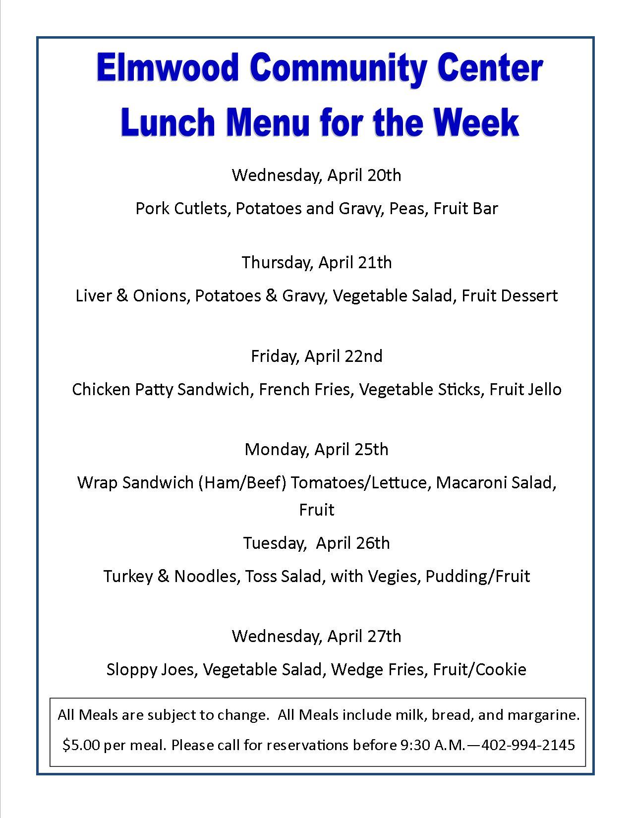 menu