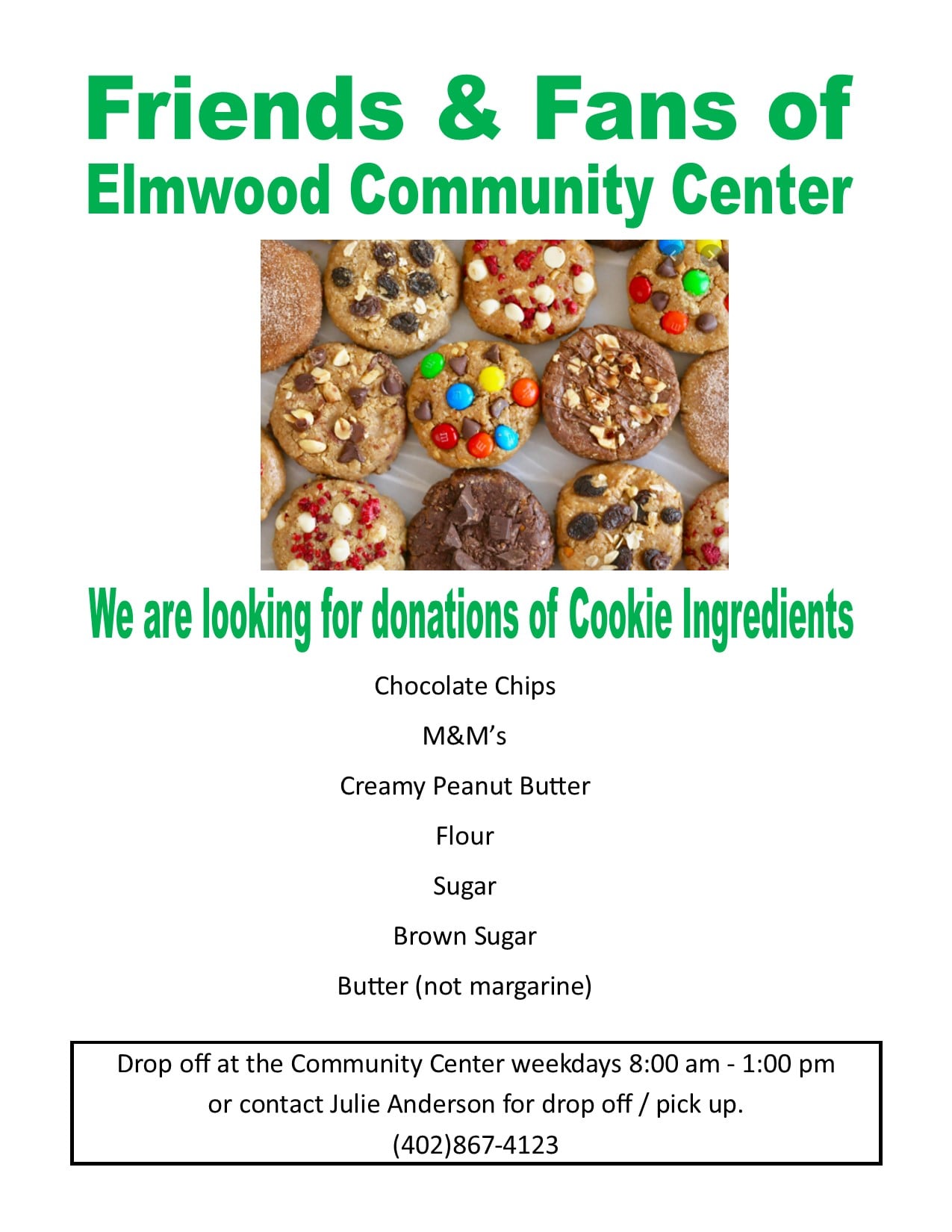 Cookie sales ingredients