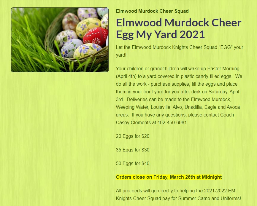 Easter egg drop off