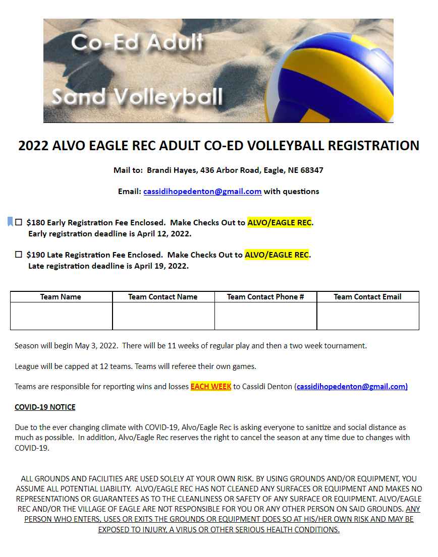 Coed volleyball eagle