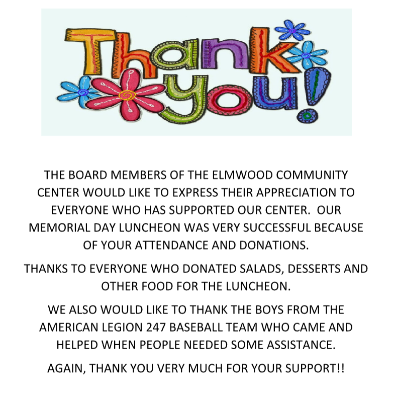 Community Center thank you 062025