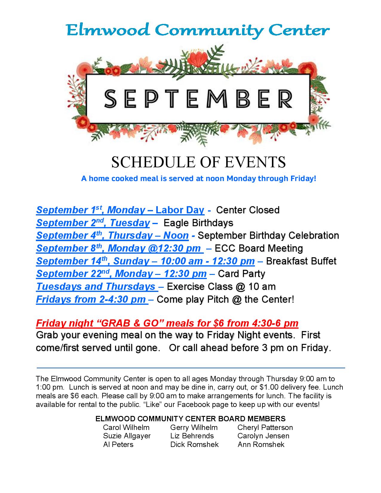 ECC September Schedule of events page 001
