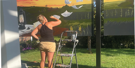 Streeter mural day 3