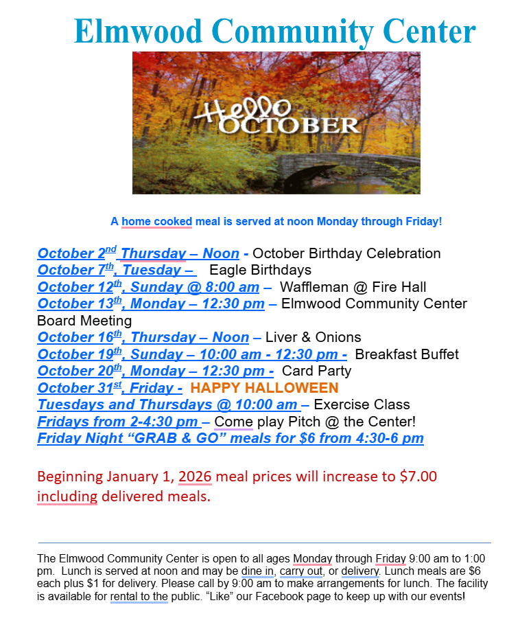 Elmwood Community Center Oct 2025