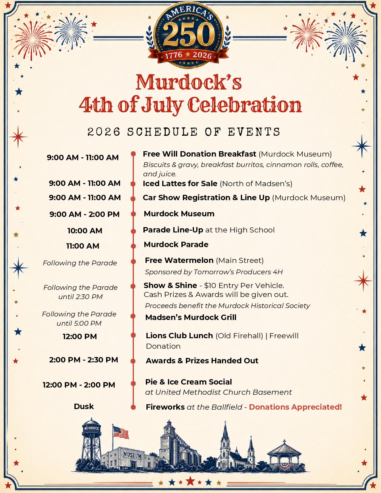 4th of July Schedule of Events 2026