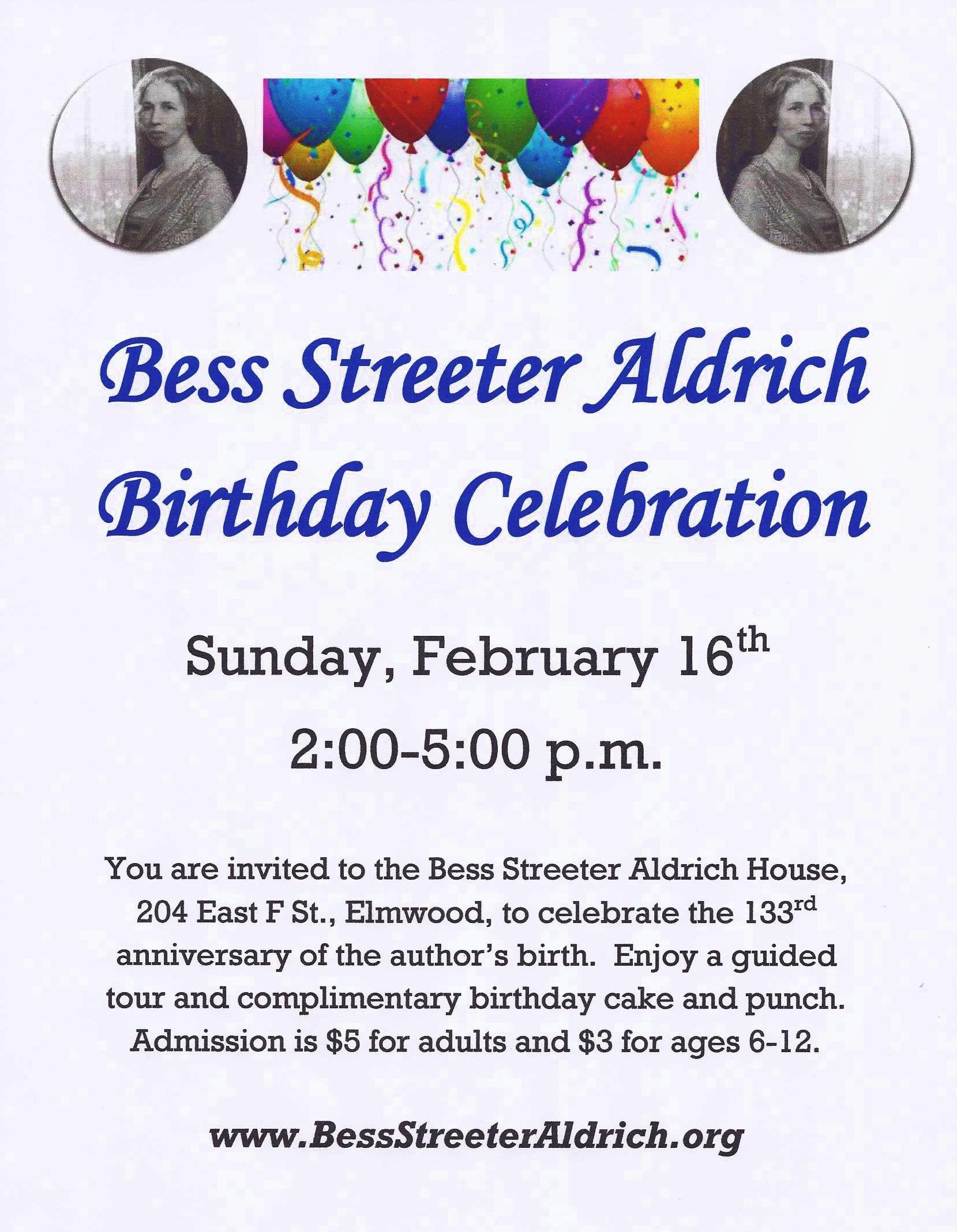 Aldrich birthday flyer