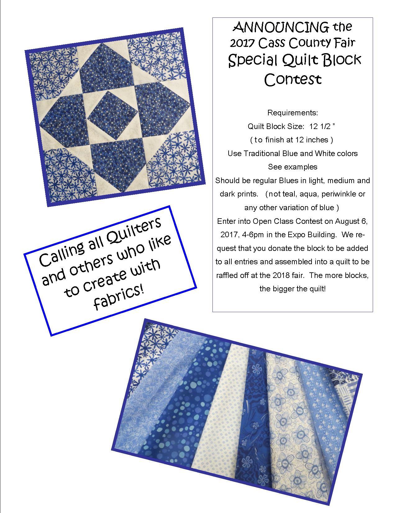 2017 Quilt Block Contest Flyer