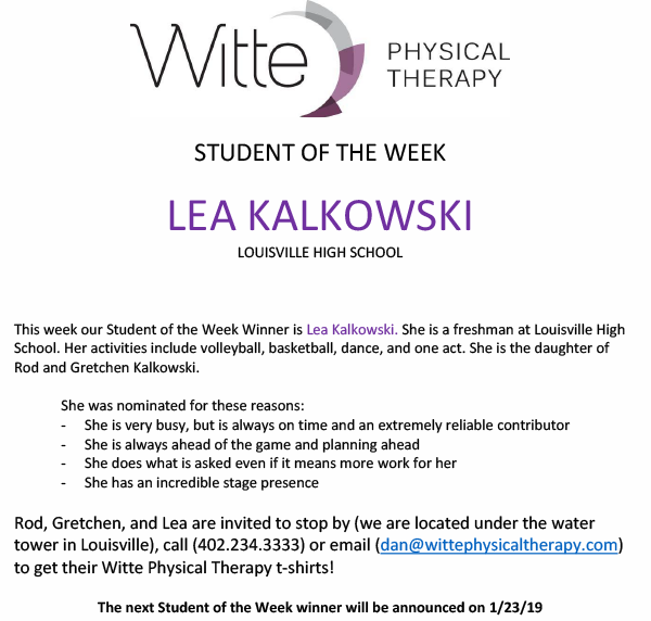 Student of the Week Selection 22