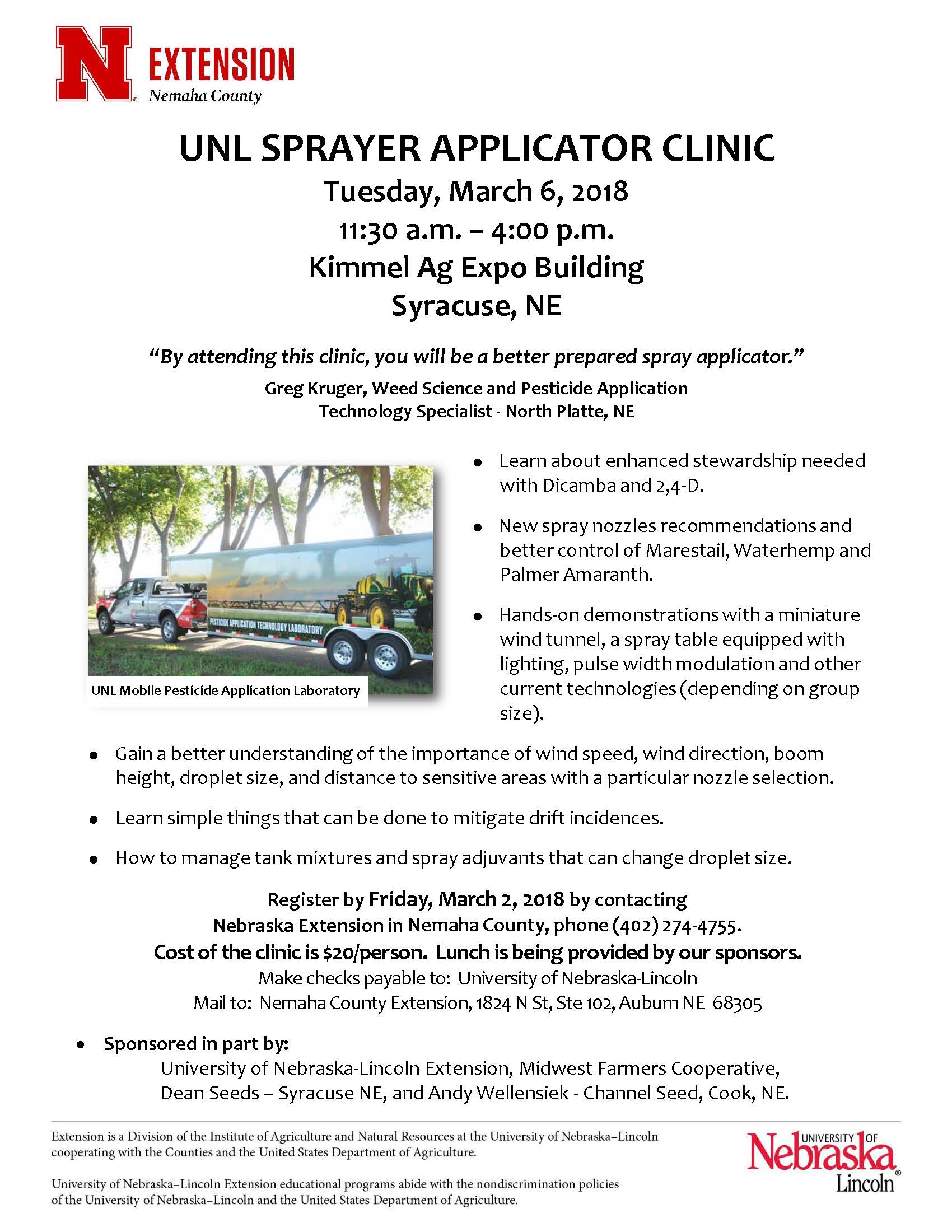 Sprayer Applicator Clinic March 2018
