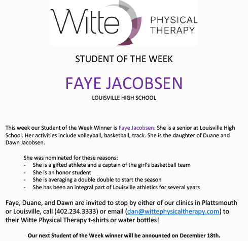 Student of the Week Selection 1211 2019