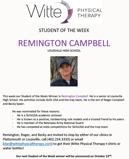 Student of the Week Selection 101619
