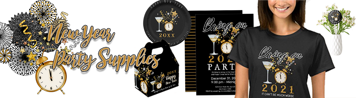 Zazzle Banner New years party short