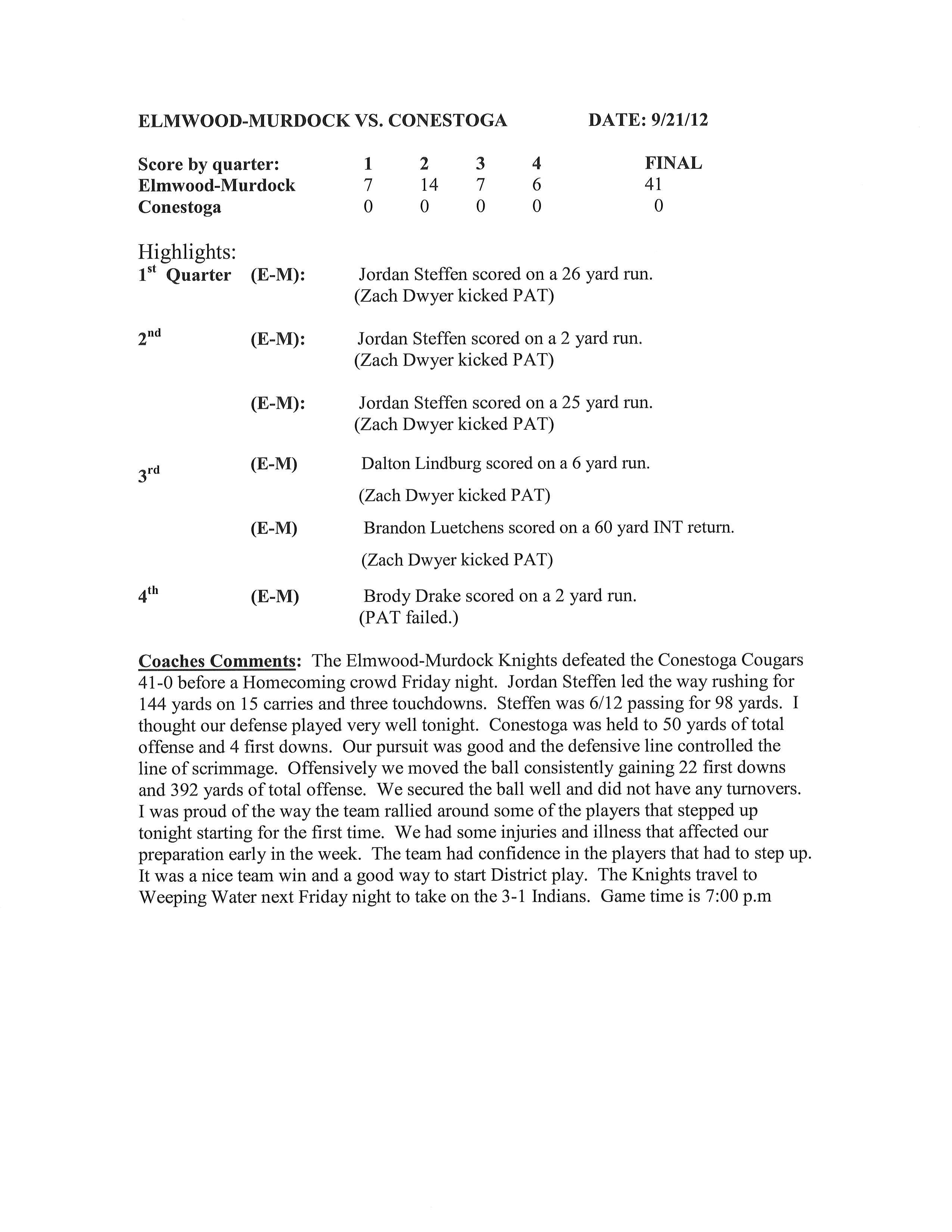 EM Conestoga_Game_Summary