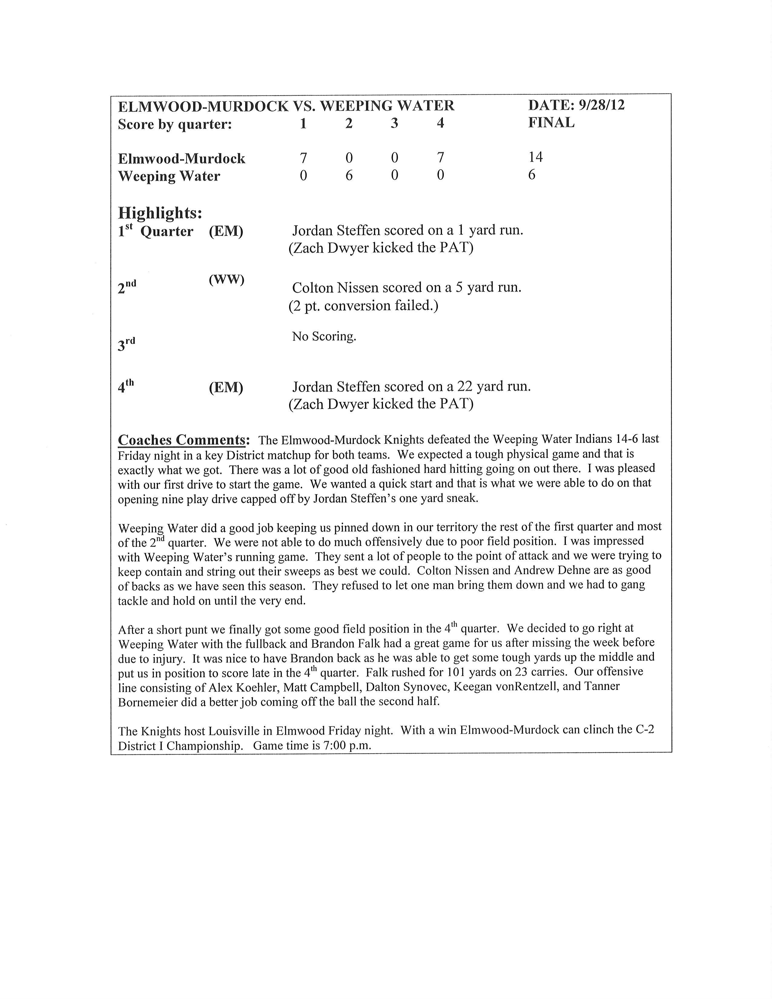 EM WW_Game_Summary