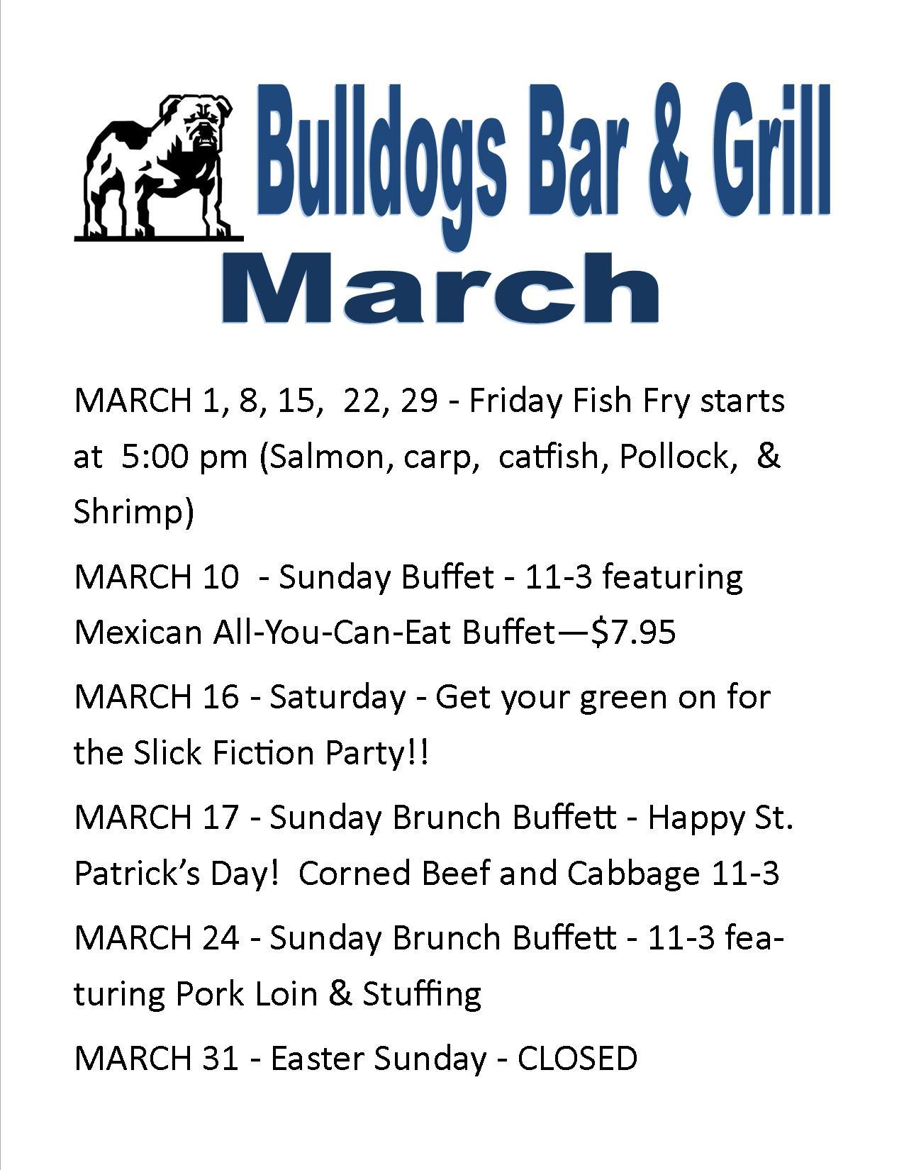 Bulldogs menu